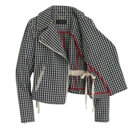 J. Crew Black and White Checkered Motto Jacket - Picture 9 of 9